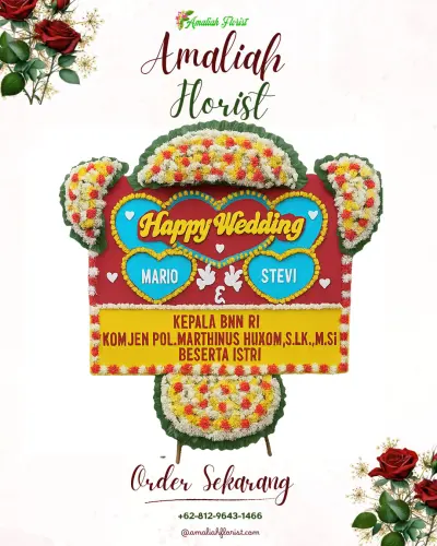 Karangan Papan Bunga Pernikahan di Bontang Lestari